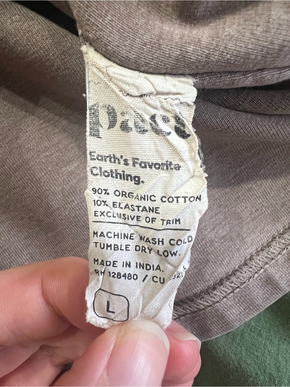 ‼️EUC: Pact Organic Taupe Racerback Bra Top - L - Picture 8 of 8